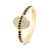 18K Yellow Gold Ring with Black and White Diamonds in Oval Shape