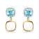 18K Yellow Gold Blue Zircon and Diamond Earrings 4.40ctw