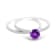 14K White Gold Amethyst and Diamond Ring Set .71ctw