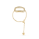 White Sapphire Round Chain Design Ring, Yellow Gold Plated Sterling Silver