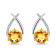 18K White Gold Citrine Earrings