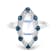 18K White Gold Moonstone, London Blue Topaz, and Diamond Ring 3.22ctw