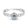 18K White Gold London Blue Topaz and Diamond Ring  .11ctw