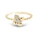 18K Petite Yellow Gold Diamond Flower Ring  .07ctw