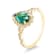 18K Yellow Gold Green Tourmaline and Diamond Ring .89ctw