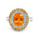 14K White Gold Spessartite and Diamond Ring 3.87ctw