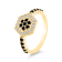 Gold Black and White Diamond Hexagon Ring
