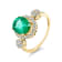 14K Yellow Gold Emerald and Diamond Ring  2.36ctw