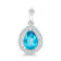 STERLING SILVER PEAR PARAIBA TOPAZ PENDANT