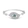 18K White Gold London Blue Topaz and Diamond Ring  .36ctw