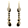 18K Yellow Gold Contrasting Black and White Diamond Earrings 3.59ctw