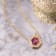 18K Yellow Gold Rhodolite and Diamond Pendant with Chain 1.12ctw