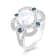 18K White Gold Moonstone, London Blue Topaz, and Diamond Ring 2.69ctw