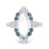18K White Gold Moonstone, London Blue Topaz, and Diamond Ring 3.42ctw