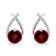 18K White Gold Garnet Earrings