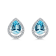 10K White Gold Aquamarine Adjustable Earrings with 0.30 ctw Diamonds
