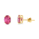 10K Yellow Gold Pink Tourmaline Adjustable Earrings with 0.31 ctw Diamonds