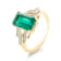 18K Yellow Gold Emerald and Diamond Ring 2.10ctw
