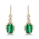 18K Yellow Gold Green Tourmaline and Diamond Earrings
