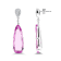 14K White Gold Kunzite and Diamond Earrings