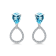 10K White Gold Aquamarine Adjustable Earrings with 0.30 ctw Diamonds