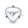 14K White Gold Moonstone, London Blue Topaz and Diamond Ring 6.84ctw