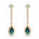 18K Yellow Gold Green Tourmaline and Diamond Earrings