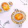 14K White Gold Spessartite and Diamond Ring 3.87ctw