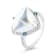 14K White Gold Moonstone, London Blue Topaz and Diamond Ring 6.84ctw