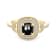 Gold Statement Ring with Black and White Diamonds