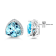 14K White Gold Blue Topaz and White Diamond Earrings