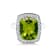 14K Rhodium Over White Gold Cushion Peridot and Diamond Ring 4.22ctw