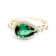 18K Yellow Gold Green Tourmaline and Diamond Ring 2.08ctw