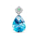 18K White Gold London Blue Topaz, Tsavorite and Diamond Pendant 11.70ctw