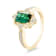 18K Yellow Gold Green Tourmaline and Diamond Ring 1.29ctw