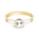 Stackable Yellow Gold Over Sterling Silver White Topaz Enamel Ring