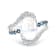 18K White Gold Moonstone, London Blue Topaz, and Diamond Ring 4.39ctw