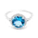 18K White Gold Swiss Blue Topaz and Diamond Ring 2.22ctw