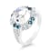 18K White Gold Moonstone, London Blue Topaz, and Diamond Ring 3.71ctw