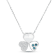 14K White Gold London Blue Topaz, Moonstone and Diamond Necklace 2.82ctw