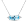 18K White Gold Swiss Blue Topaz and Diamond Necklace 3.62ctw