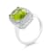 14K Rhodium Over White Gold Cushion Peridot and Diamond Ring 4.22ctw