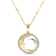 14K Yellow Gold Diamond Moon Necklace.
