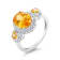 14K White Gold Spessartite and Diamond Ring 3.61ctw