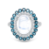 18K White Gold Moonstone, London Blue Topaz, and Diamond Ring 4.29ctw