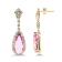 14K Yellow Gold Kunzite and Diamond Earrings