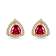 10K Yellow Gold Pink Tourmaline Adjustable Earrings with 0.25 ctw Diamonds