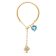 Yellow Gold Plated Sterling Silver Topaz Adjustable Ring