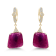 18K Yellow Gold Ruby and Diamond Earrings 21.63ctw