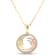 14K Yellow Gold Diamond Moon Necklace.